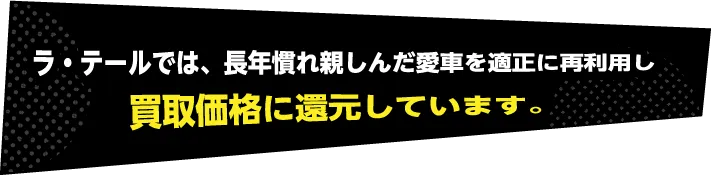買取価格に還元しています